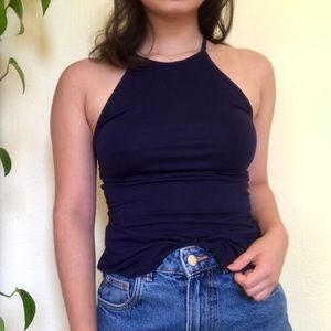 Navy halter tank top